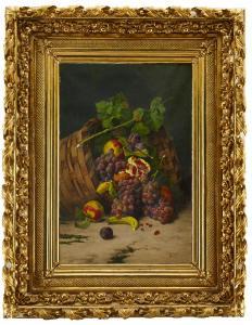 RUMOROSO Enrique 1800-1900,Stilleben med frukter i korg,Uppsala Auction SE 2021-08-17