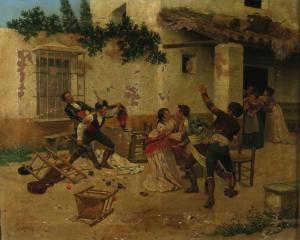 RUMOROSO Y VALDES Enrique 1800-1800,Riña en la Venta,1878,Goya Subastas ES 2015-10-06
