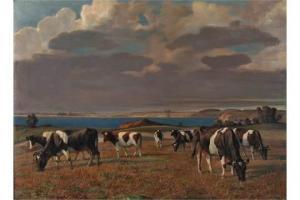 RUMPEL Karl 1867-1939,Kühe auf der Weide,1923,Mehlis DE 2015-11-19