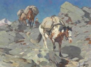 RUNGIUS Carl Clemens Moritz 1869-1959,Packhorses,1920,Christie's GB 2015-05-21