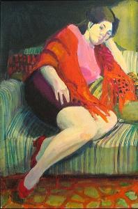 Runnels Frances Wright 1914-1971,The red shawl,1969,Bonhams GB 2007-07-22