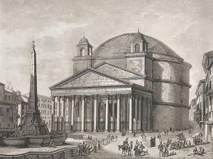 RUPP Ladislaus 1793-1854,Veduta del Pantheon, in Oggi S. Maria ad Mar,Jeschke-Greve-Hauff-Van Vliet 2015-08-13