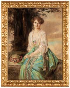 RUPPRECHT Tini 1867-1956,Ritratto femminile nel parco,1913,Wannenes Art Auctions IT 2023-11-29