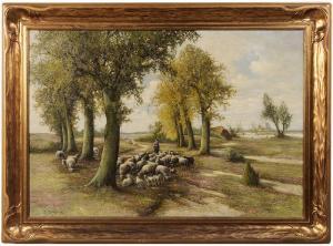 RUPPRECHT Wilhelm Hugo 1881-1970,Shepherd Herding Sheep,Brunk Auctions US 2011-05-28