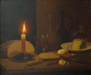 RUSCHE Moritz 1888-1969,STILL LIFE WITH CANDLE AND CHEESE,Freeman US 2007-03-07