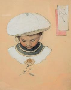 RUSH Olive 1873-1966,GIRL WITH FLOWER,Amelia Jeffers US 2024-03-07