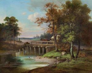 RUSKIEWICZ Franciszek 1819-1883,RIVER CROSSING,1863,Agra-Art PL 2024-03-17