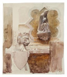 RUSKIN John 1819-1900,Verona, Can Grande Tomb, Madonna and Heraldic Dog,Sotheby's GB 2023-01-25