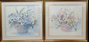 RUSSELL Celia 1943,Arranged flowers in baskets,Rogers Jones & Co GB 2020-07-24