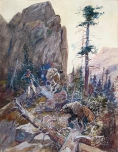 Russell Charles Marion 1864-1926,Grizzly at Close Quarters,1901,Scottsdale Art Auction US 2024-04-12