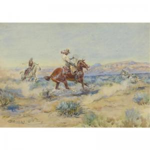 Russell Charles Marion 1864-1926,ROPING A WOLF,1918,Sotheby's GB 2008-05-22