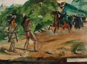 Russell Charles Marion 1864-1926,The Milk Creek Canyon Disaste[r],Scottsdale Art Auction 2024-04-12