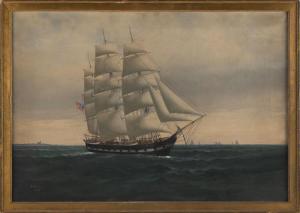 RUSSELL EDMUND N. 1825-1927,Portrait of the American whaleship Niger,1905,Eldred's US 2023-02-28