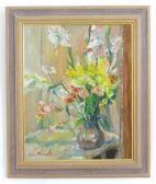 RUSSELL Ena,A still life study with lilies and gladioli,Claydon Auctioneers UK 2021-08-04