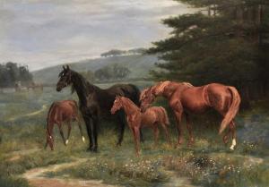 RUSSELL GAWEN Mark 1861-1943,Mares and Foals, Lindsay Park,1906,Elder Fine Art AU 2018-06-17