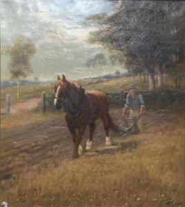 RUSSELL GAWEN Mark 1861-1943,Ploughing the Field,1928,Theodore Bruce AU 2019-04-14