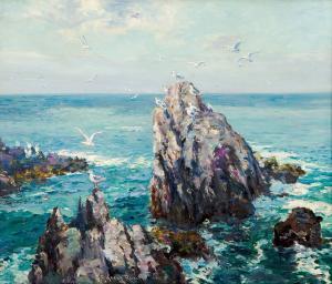 RUSSELL George Horne 1861-1933,ON THE COAST OF NOVA SCOTIA,Ritchie's CA 2007-11-19