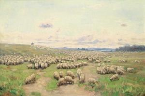 RUSSELL George Horne 1861-1933,Untitled - My Flock,Levis CA 2023-11-05