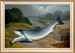 RUSSELL James 1800-1800,Atlantic Salmon on a river bank,Tring Market Auctions GB 2018-08-31