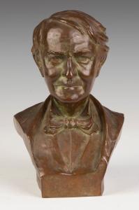 RUSSELL Walter 1871-1963,Bust of Thomas Edison,Cottone US 2017-05-20