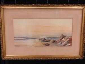 RUSSELL William George 1860,seascape with rocks and distant sa,B.S. Slosberg, Inc. Auctioneers 2023-09-07
