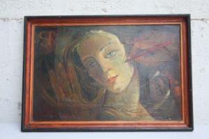 RUSSIAN SCHOOL,Portrait de femme d'après Le Printemps de Botticelli,Osenat FR 2011-03-26