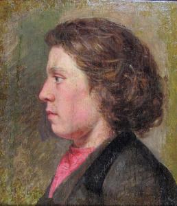 RUSSIAN SCHOOL,Portrait einer jungen Frau im Profil von links,19th century,Zeller DE 2017-09-21