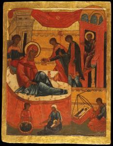 RUSSIAN SCHOOL,THE BIRTH OF THE MOTHER OF GOD,1500,Jackson's US 2015-11-17
