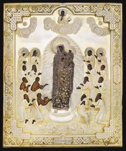RUSSIAN SCHOOL,the Mother of God 'Joy to all who Sorrow',1879,Sotheby's GB 2015-12-01