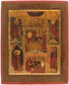 RUSSIAN SCHOOL,THE NATIVITY OF THE MOTHER OF GOD,1800,Shapiro Auctions US 2018-03-07