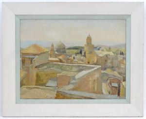 Russota Sala,Jerusalem, Israel, A view of the rooftops, domes a,1945,Dickins GB 2020-03-01