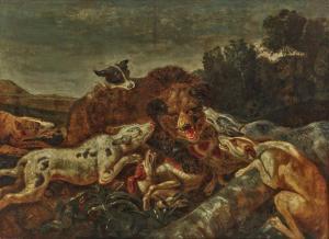 RUTHART Carl Borromaus Andreas 1630-1703,L'Aquila Bear hunt,Neumeister DE 2022-09-28