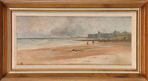 RUTHERFORD Charles,SANDS OF TYNEMOUTH WITH PRIORY IN THE DISTANCE,1914,Anderson & Garland 2015-03-26