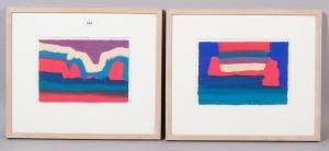 RUTHERFORD Iain 1953,pair of abstract compositions, Freshwater Bay Isl,2005,Burstow and Hewett 2024-01-25