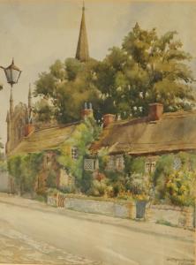 RUTHERFORD,Village scene with thatched cottages,1920,Golding Young & Mawer GB 2017-04-19