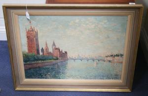 RUTLEDGE william,View of the River Thames with the Houses of Parlia,Tooveys Auction 2013-08-06