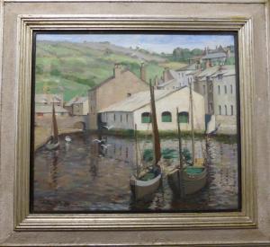 RUTTER Thomas William,Fishing boats in a harbour,1956,Tennant's GB 2016-02-27
