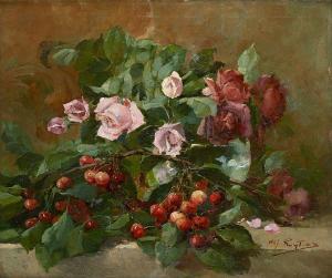 RUYTINX Alfred 1871-1908,Composition aux roses et aux cerises,Horta BE 2020-01-20