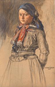 RUZICKA LAUTENSCHLÄGER Othmar 1877-1962,A girl in costume,1925,Palais Dorotheum AT 2023-04-04