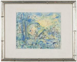 RUZICSKAY György 1896-1993,Figure reading beneath a tree with a village in t,John Moran Auctioneers 2012-11-13