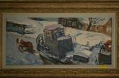 rychkof nikolai,Snow scene with barge and horse,Rogers Jones & Co GB 2009-02-24
