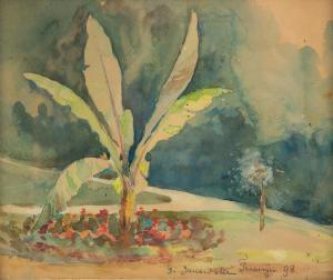 RYCHTER JANOWSKA Bronislawa 1868-1953,Ogród w Trenczynie,Sopocki Dom Aukcjny PL 2025-03-19
