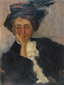 RYCHTER Tadeusz 1873-1943,Portret artystki Heleny Arkawin,1908,Rempex PL 2018-12-17