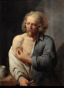 RYCKAERT David I 1560-1607,portrait of a man tending his injury,Palais Dorotheum AT 2012-06-11