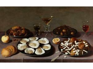 Ryckaert II David 1596-1642,STILL LIf E WITH SWEET CAKE AND PASTRIES, CHESTNUT,Hampel DE 2020-04-02