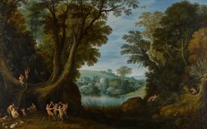 RYCKAERT Maerten 1587-1631,Landscape with dancing satyrs,Sotheby's GB 2022-12-08