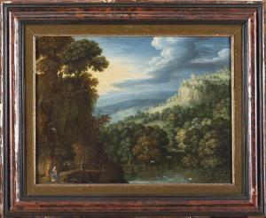 RYCKAERT Maerten 1587-1631,Paesaggio boschivo con riposo durante la fuga i,Il Ponte Casa D'aste Srl 2022-04-12