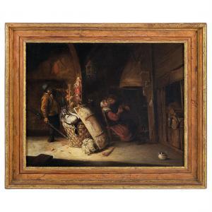 RYCKHALS Frans, François 1600-1647,Interno rustico con cacciatore,Della Rocca IT 2018-12-06