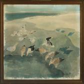 RYDENG Leif 1913-1975,Seagulls at the beach by Elsinore,Bruun Rasmussen DK 2009-06-29