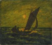 RYDER Albert Pinkham 1847-1917,Night Sailing,1870,Swann Galleries US 2019-06-13